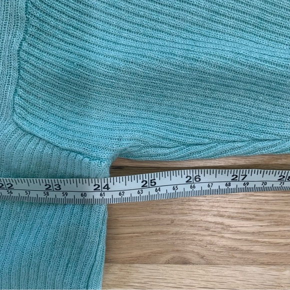 Eileen Fisher Organic Linen Delave Crew Neck Top Boxy Fit Long Length Size Med - Picture 10 of 11